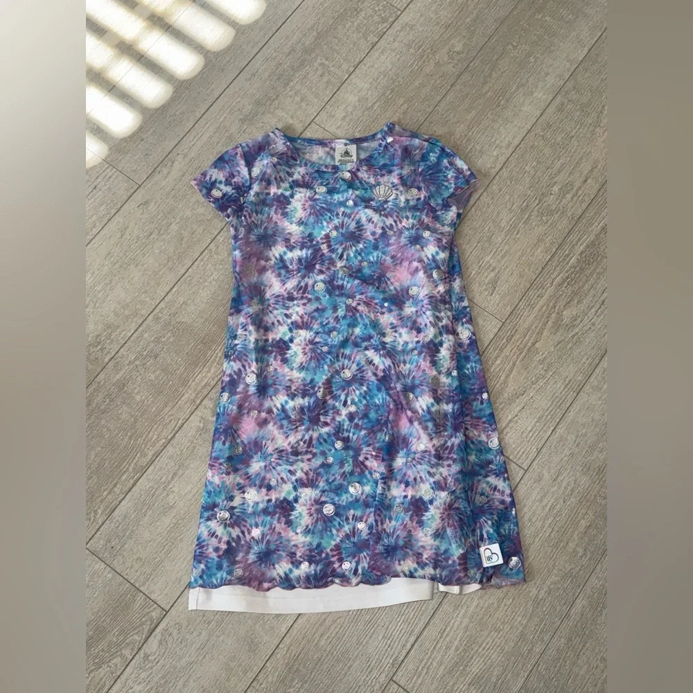 Disney Blue and Purple Tie-Dye Kids Dress - Picture 1 of 3